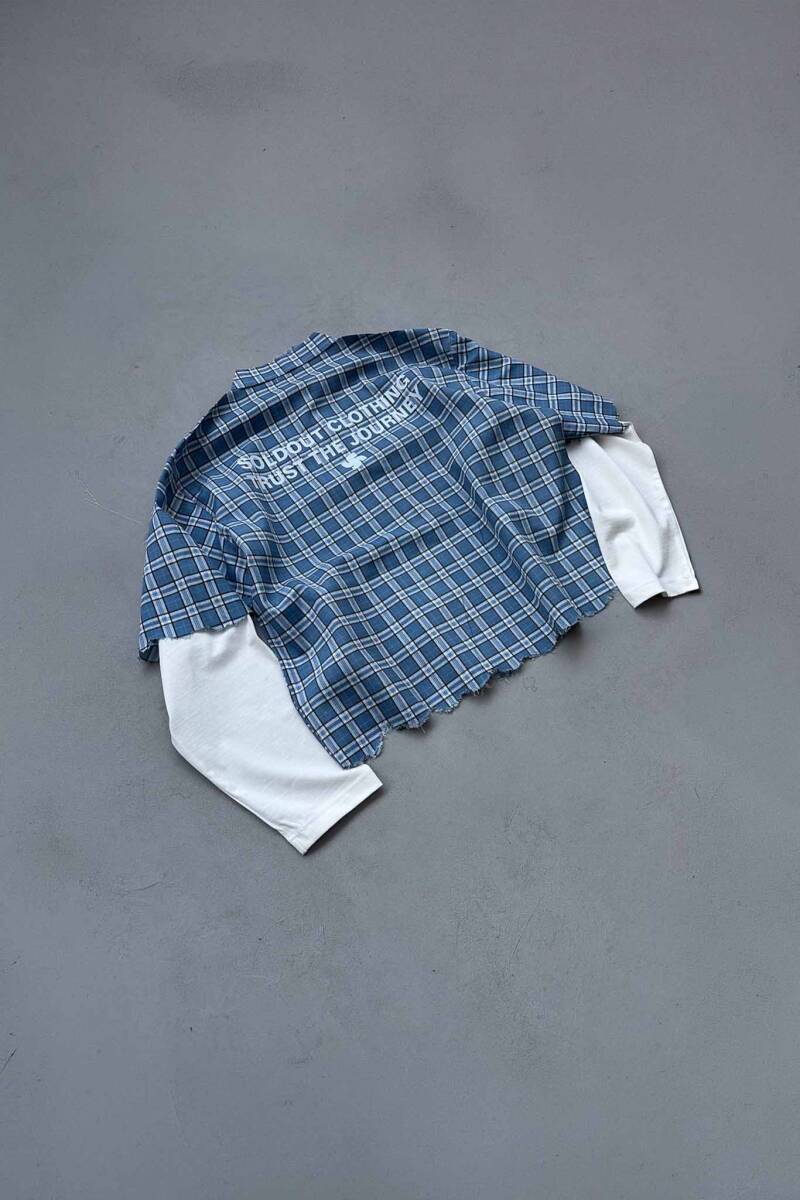 Soldout Signature Mavi Ekoseli Layered Gömlek - 4