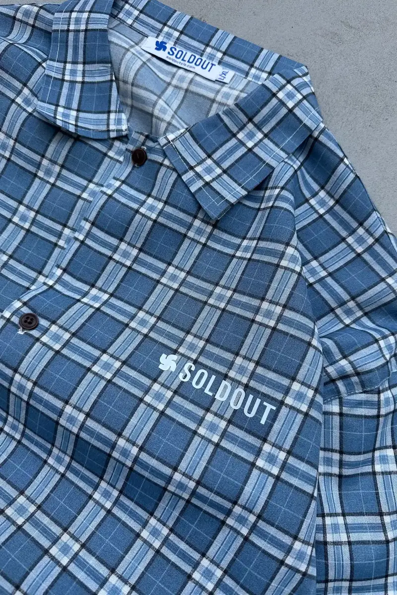 Soldout Signature Mavi Ekoseli Layered Gömlek - 7