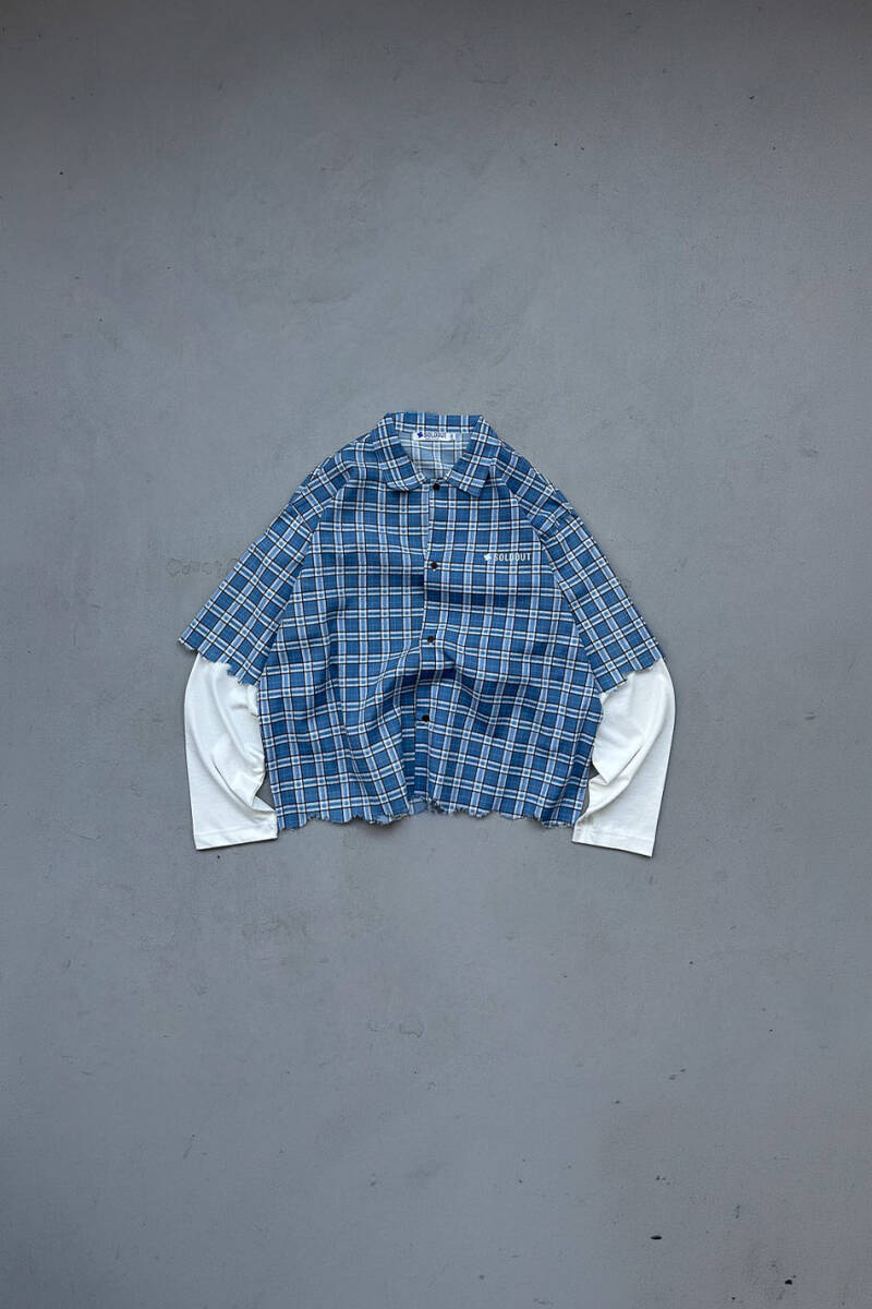 Soldout Signature Mavi Ekoseli Layered Gömlek - SOLDOUT