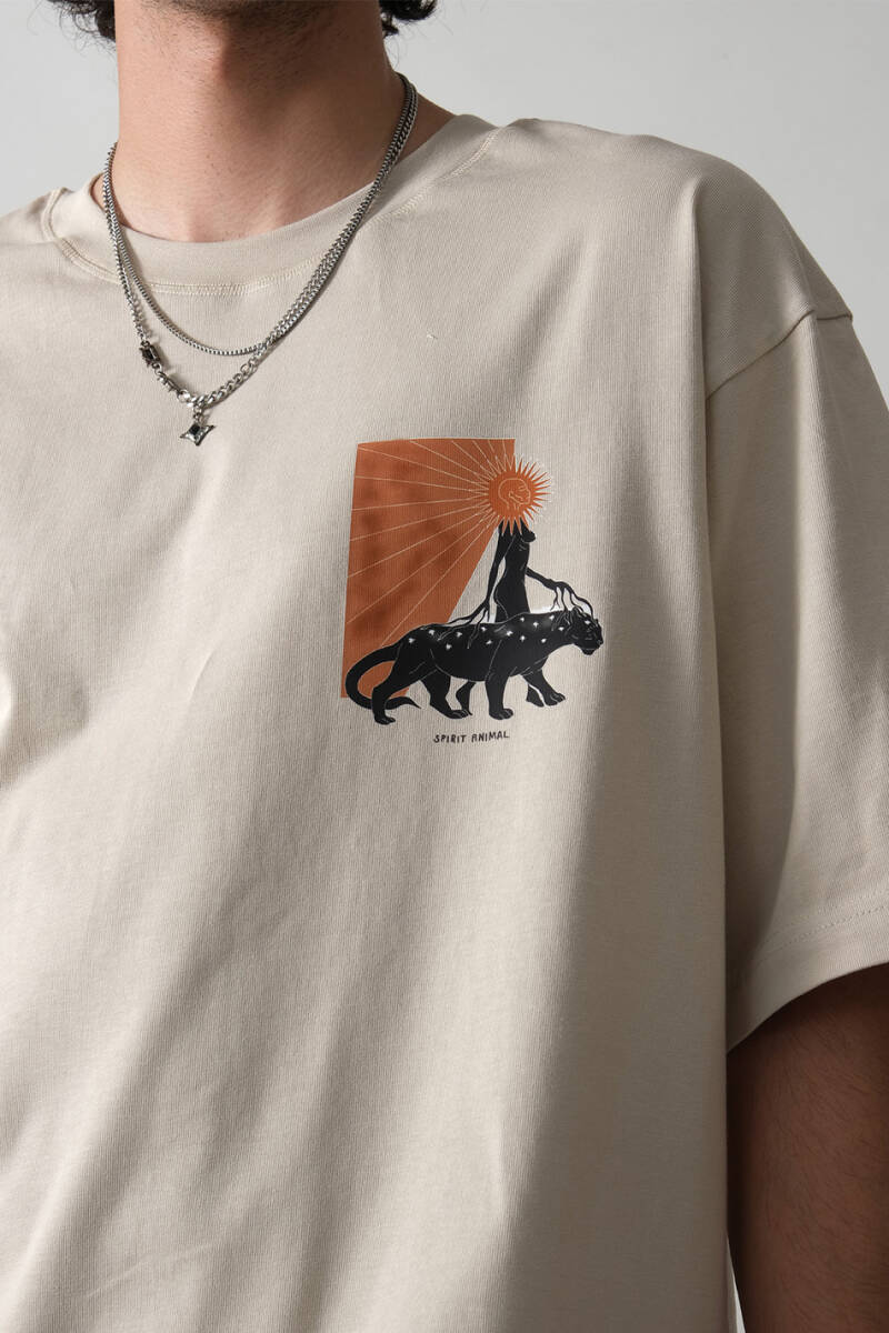 Spirit Animal Bej Oversize Tişört - 3