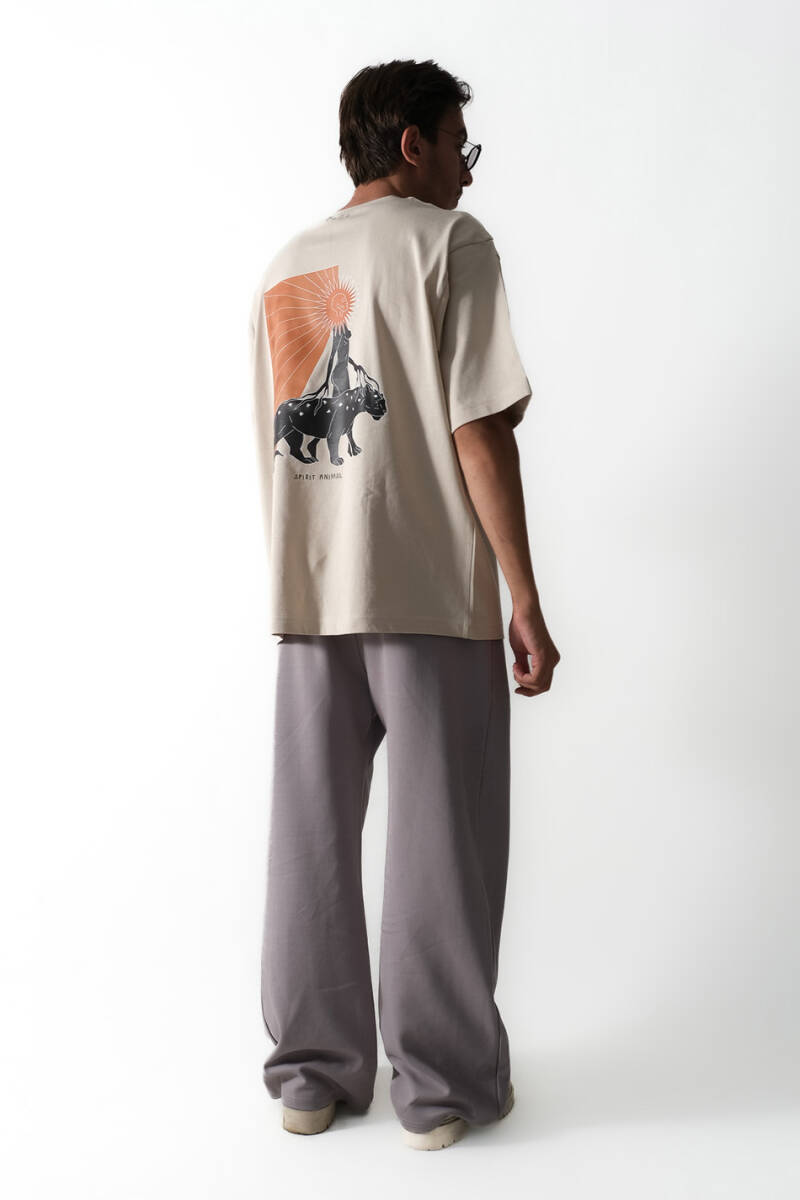 Spirit Animal Bej Oversize Tişört - 5