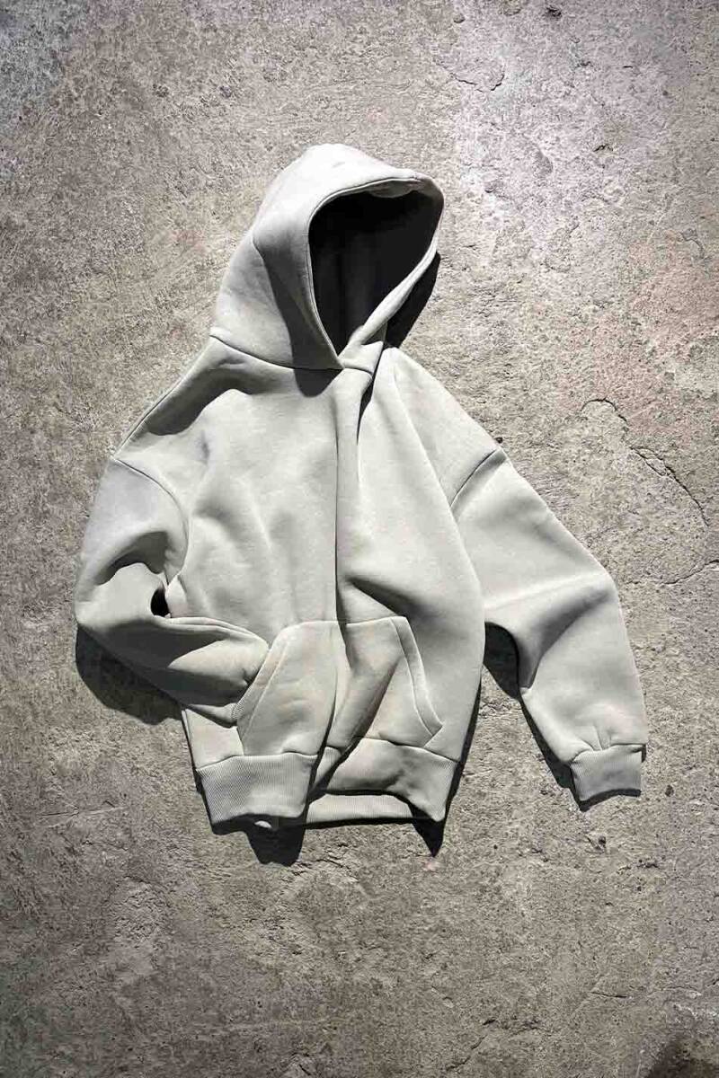 Taş Rengi Oversize Boxy Fit Hoodie - SOLDOUT (1)