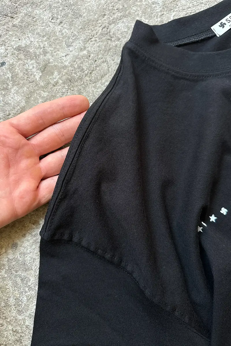 Tawakkul Siyah Ortadan Dikişli Oversize Baskılı Tişört - SOLDOUT (1)