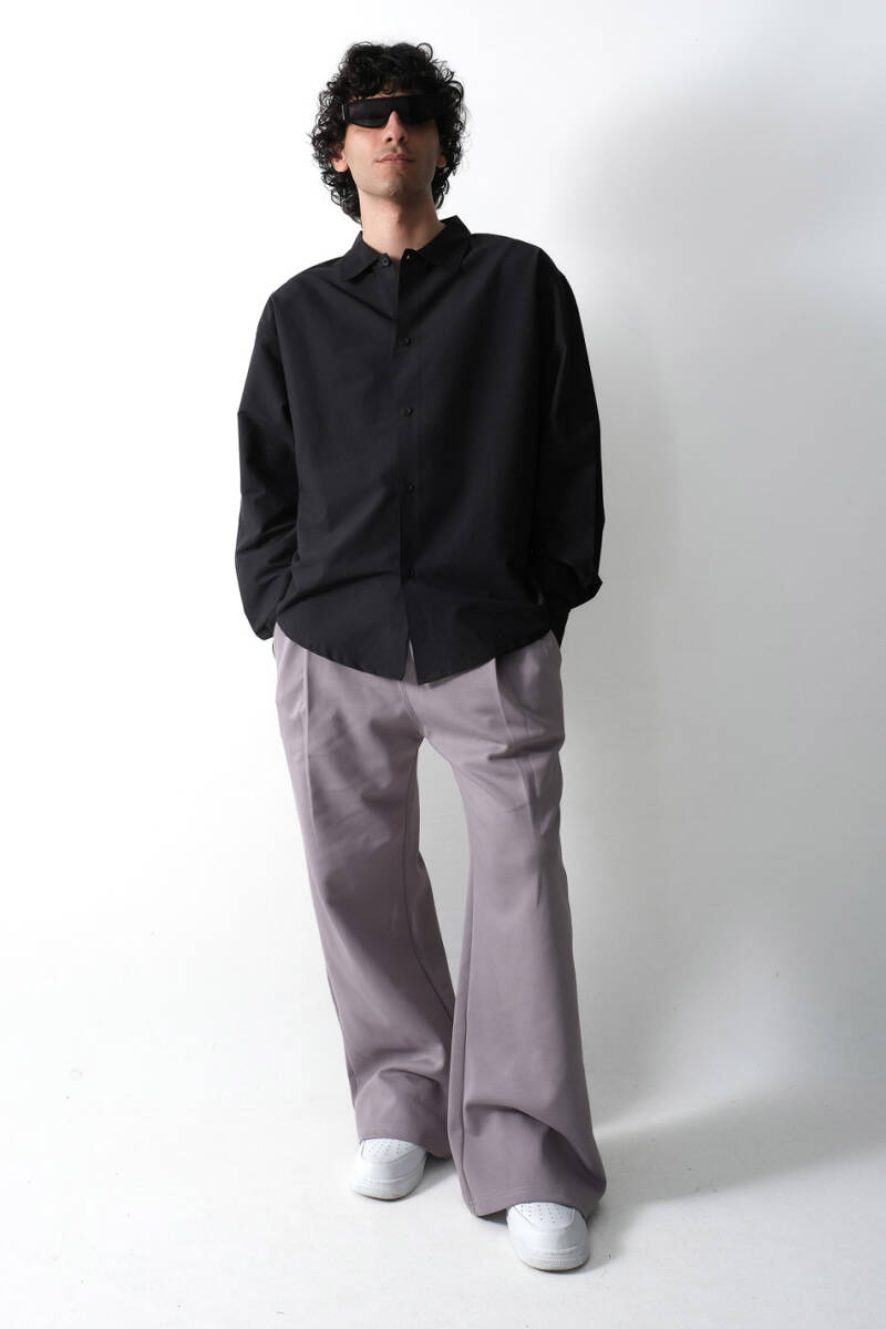Tawakkul Siyah Essential Oversize Gömlek - 5
