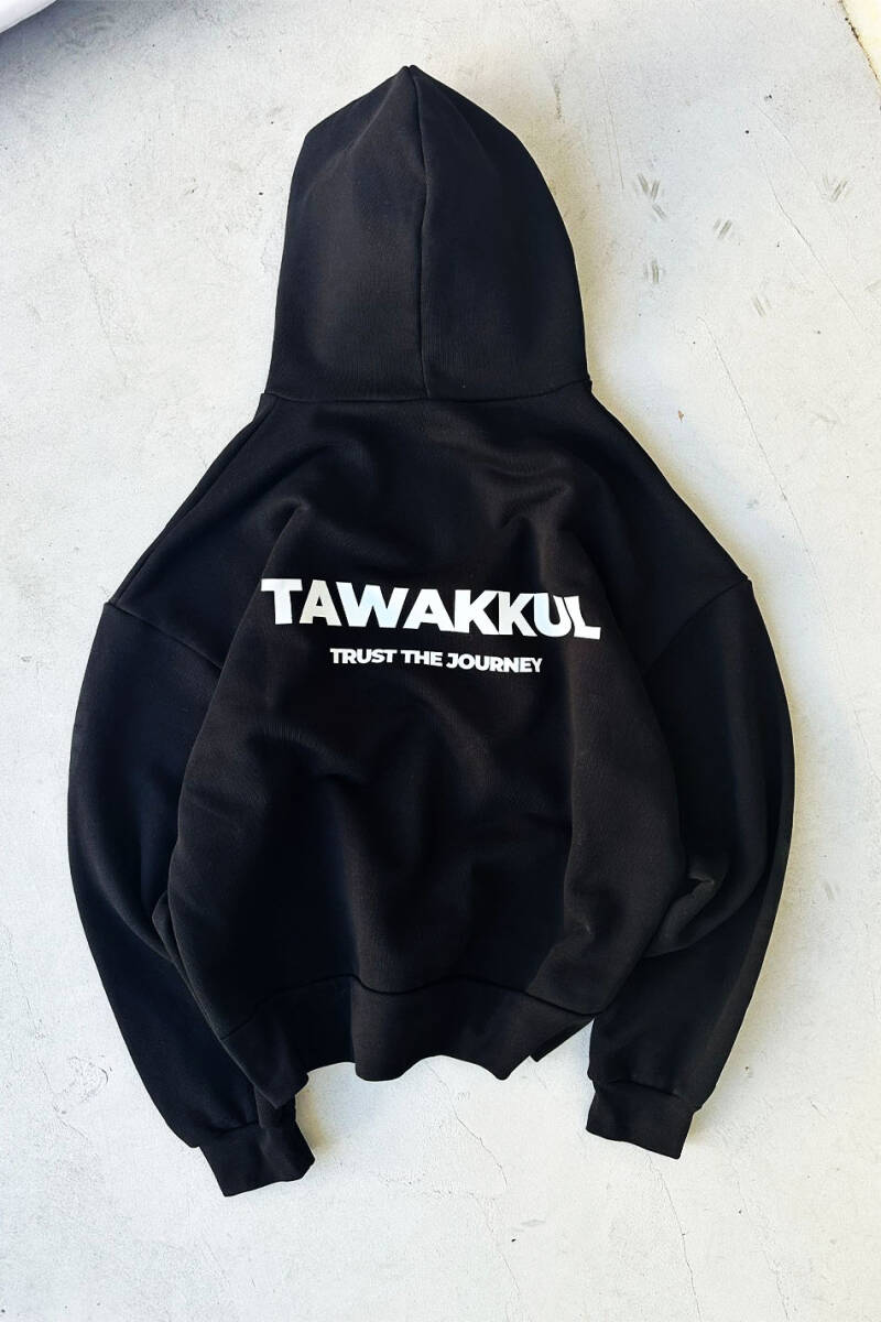 Tawakkul Siyah Heavyweight Oversize Boxy Fit Hoodie - 1