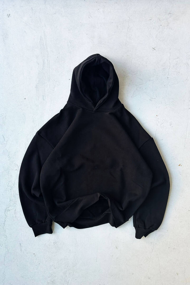 Tawakkul Siyah Heavyweight Oversize Boxy Fit Hoodie - 4