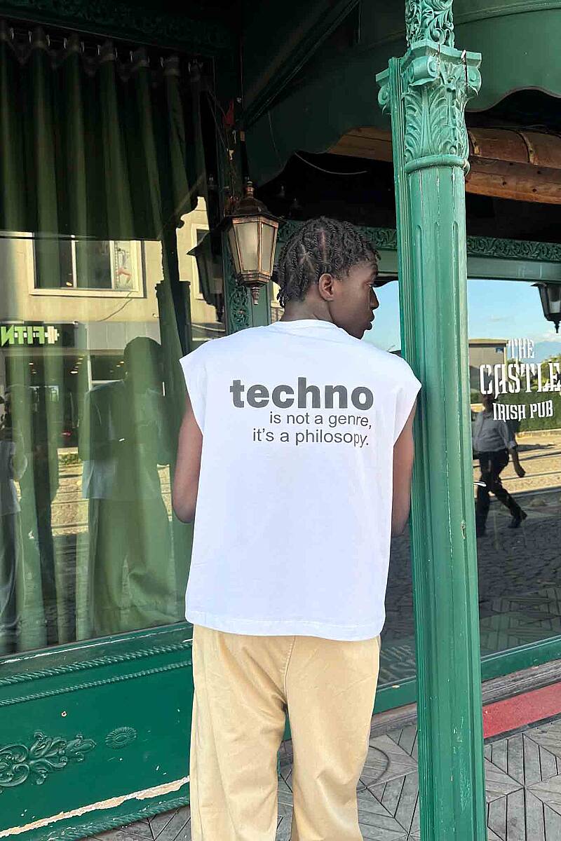 Techno Baskılı Kolsuz T-Shirt - SOLDOUT