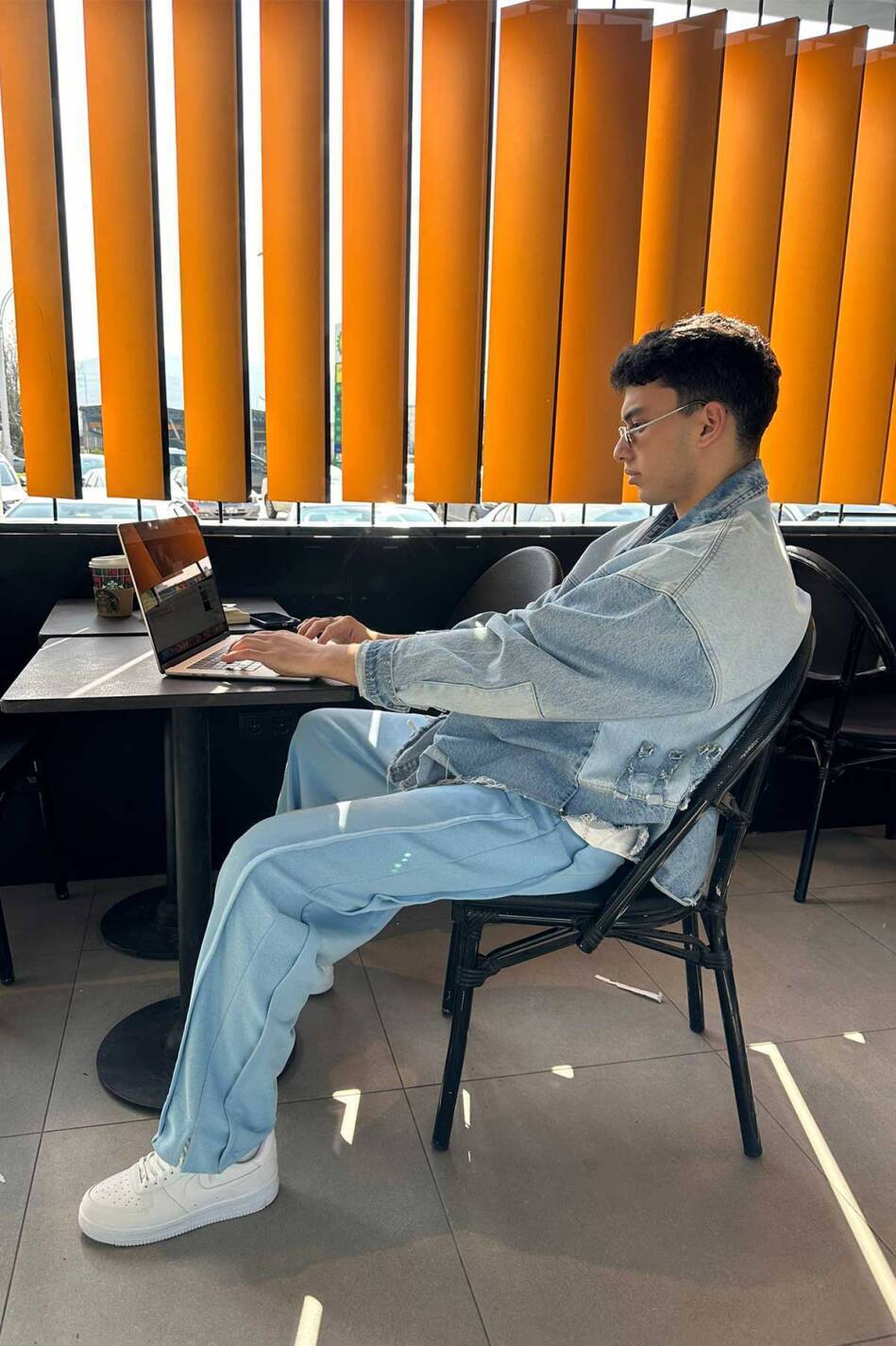 Ters Kumaş Detaylı Mavi Eşofman - SOLDOUT