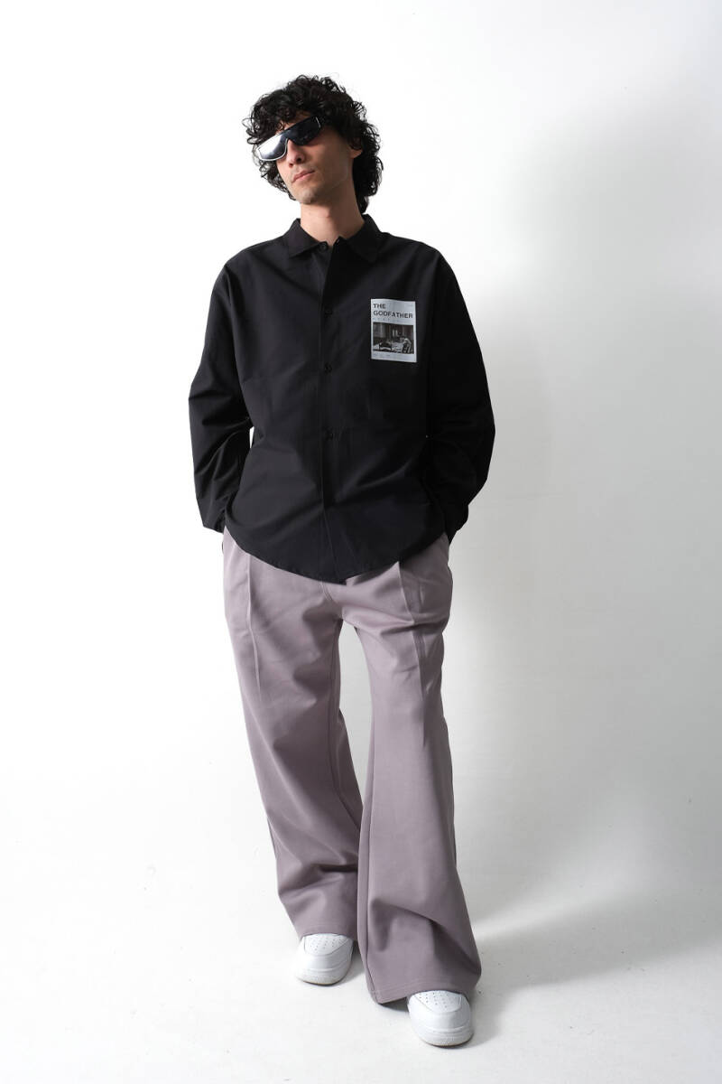 The Godfather Siyah Essential Oversize Gömlek - 2