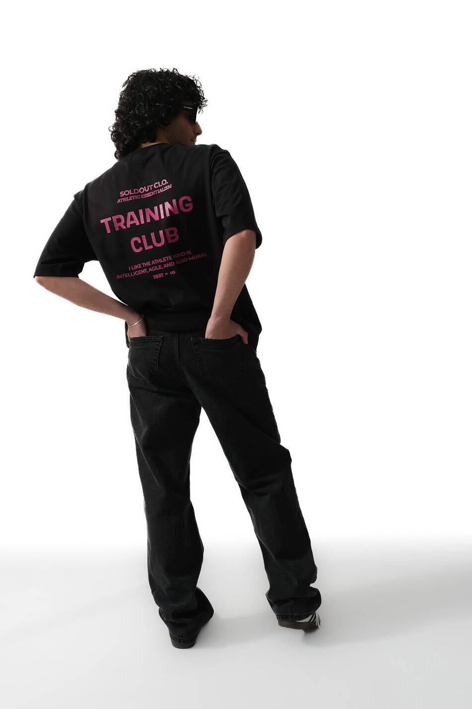 Training Club Siyah Oversize Tişört - 5