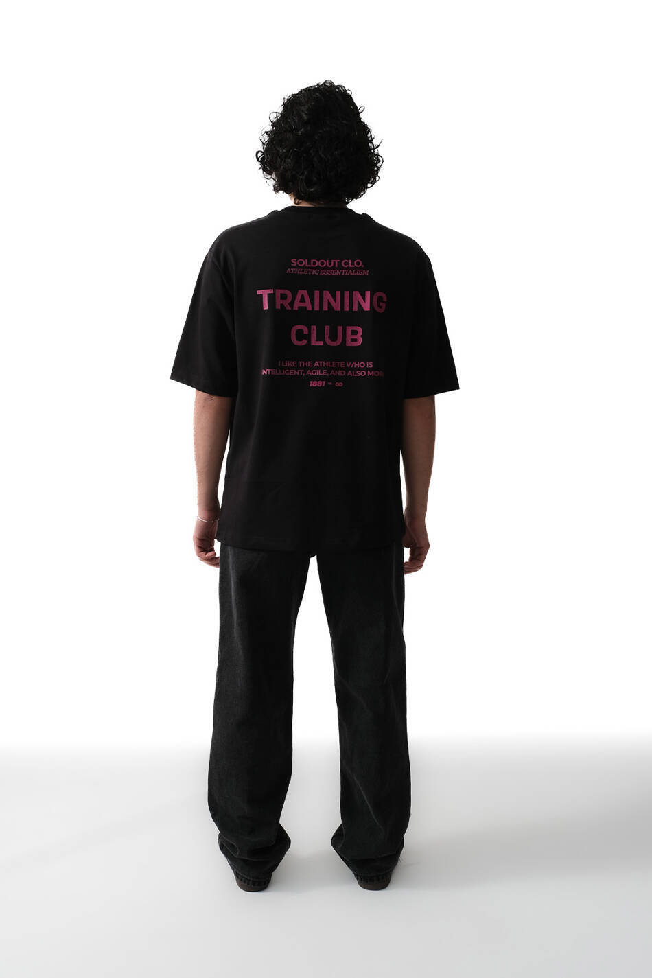 Training Club Siyah Oversize Tişört - 4