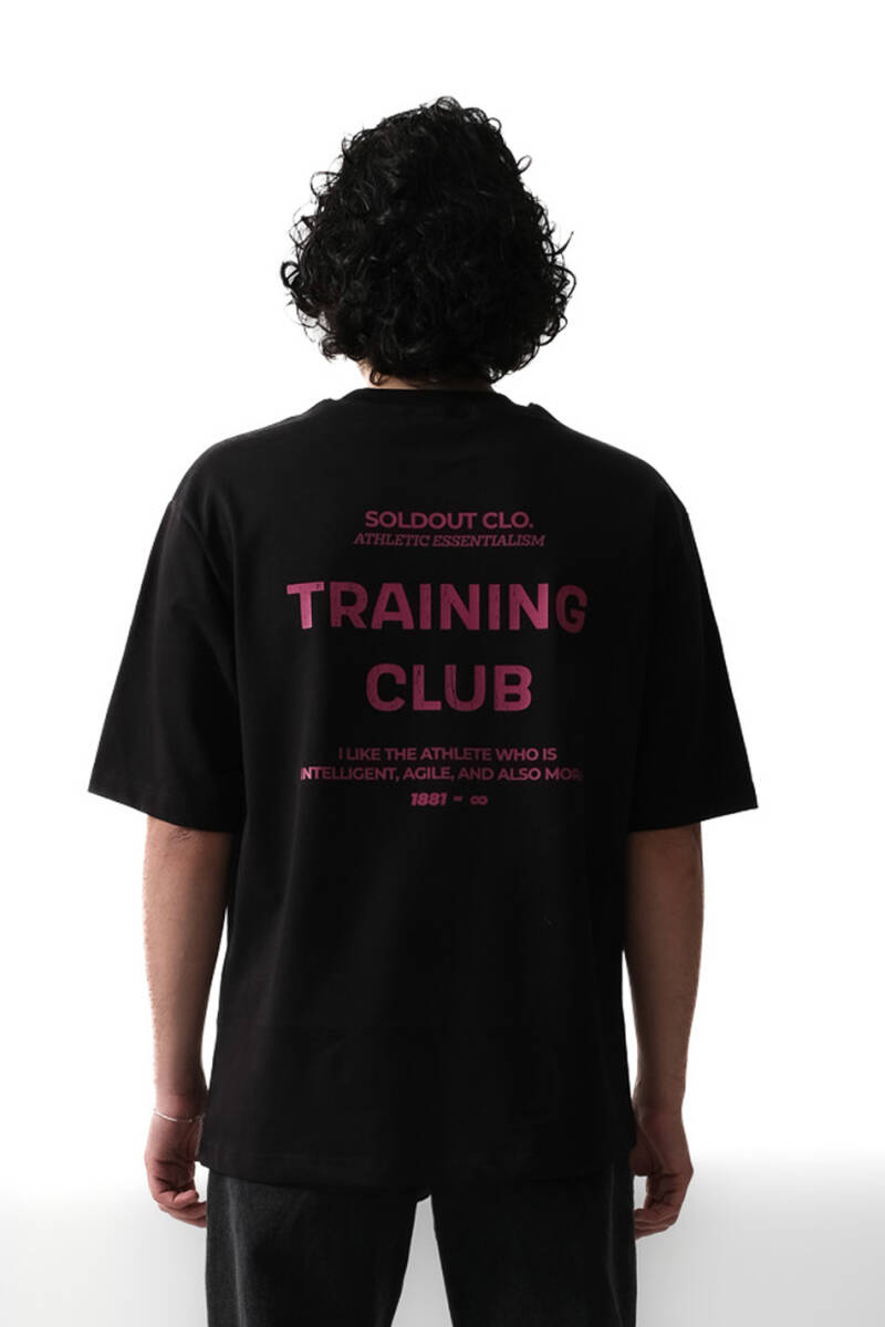 Training Club Siyah Oversize Tişört - 1
