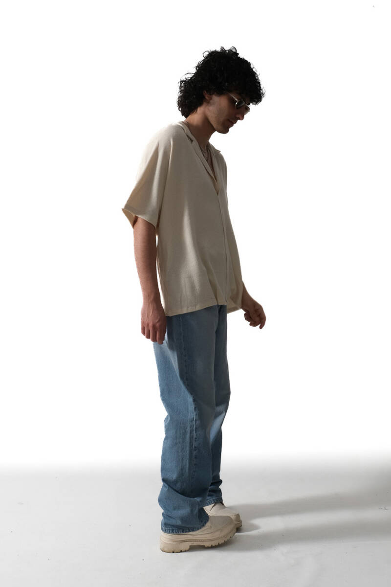 Triko Yarım Kol Essential Oversize Gömlek - 2