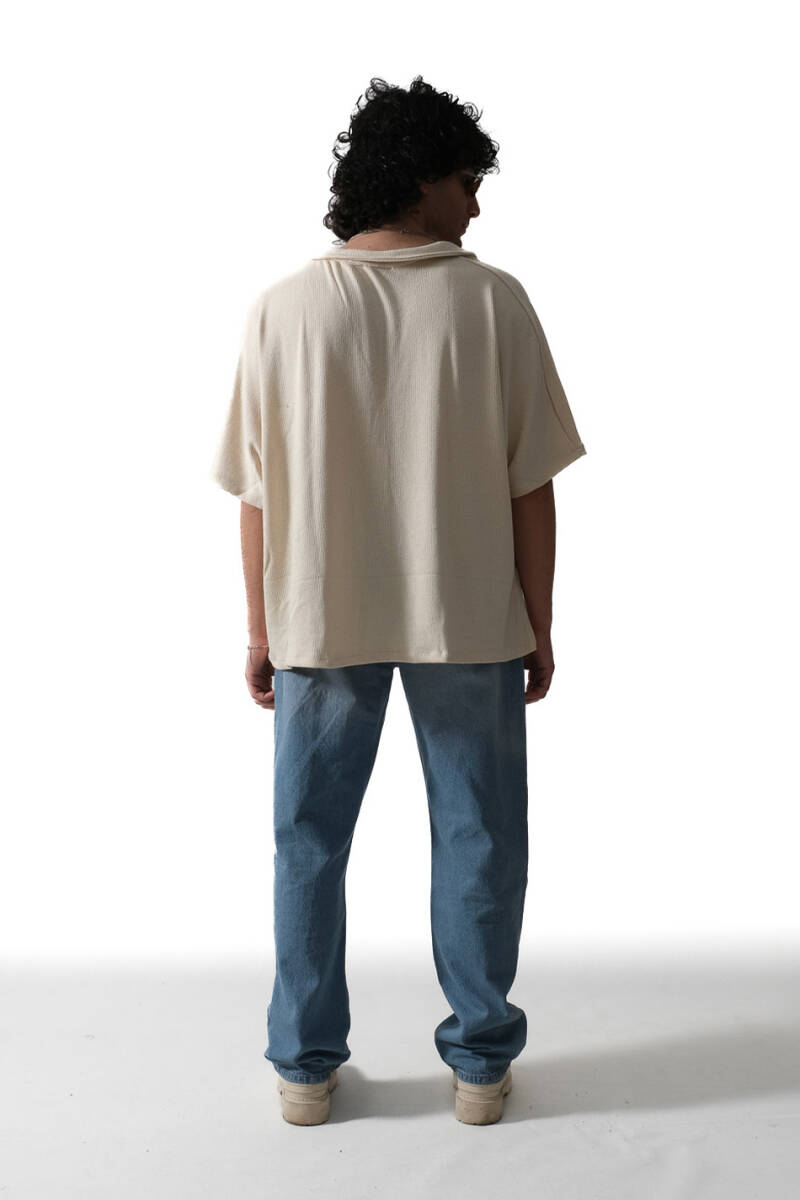 Triko Yarım Kol Essential Oversize Gömlek - 4