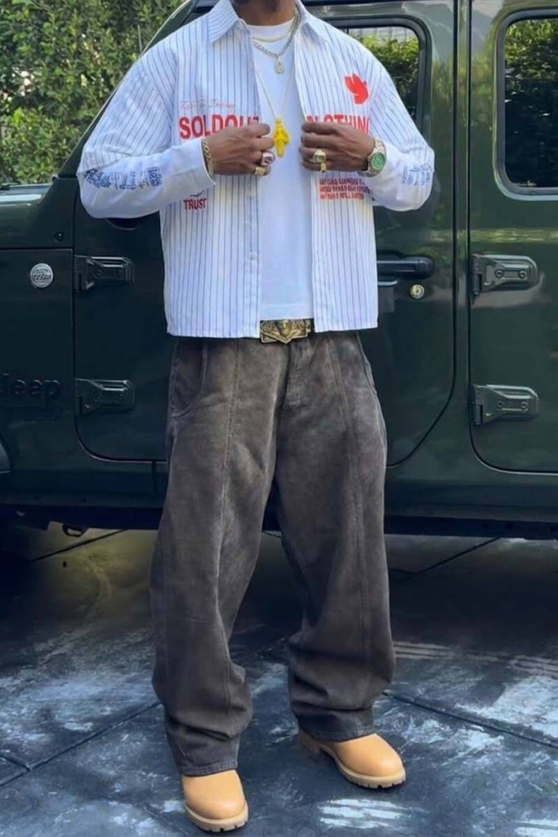 Trust The Journey İnce Lacivert Çizgili Layered Gömlek - SOLDOUT (1)