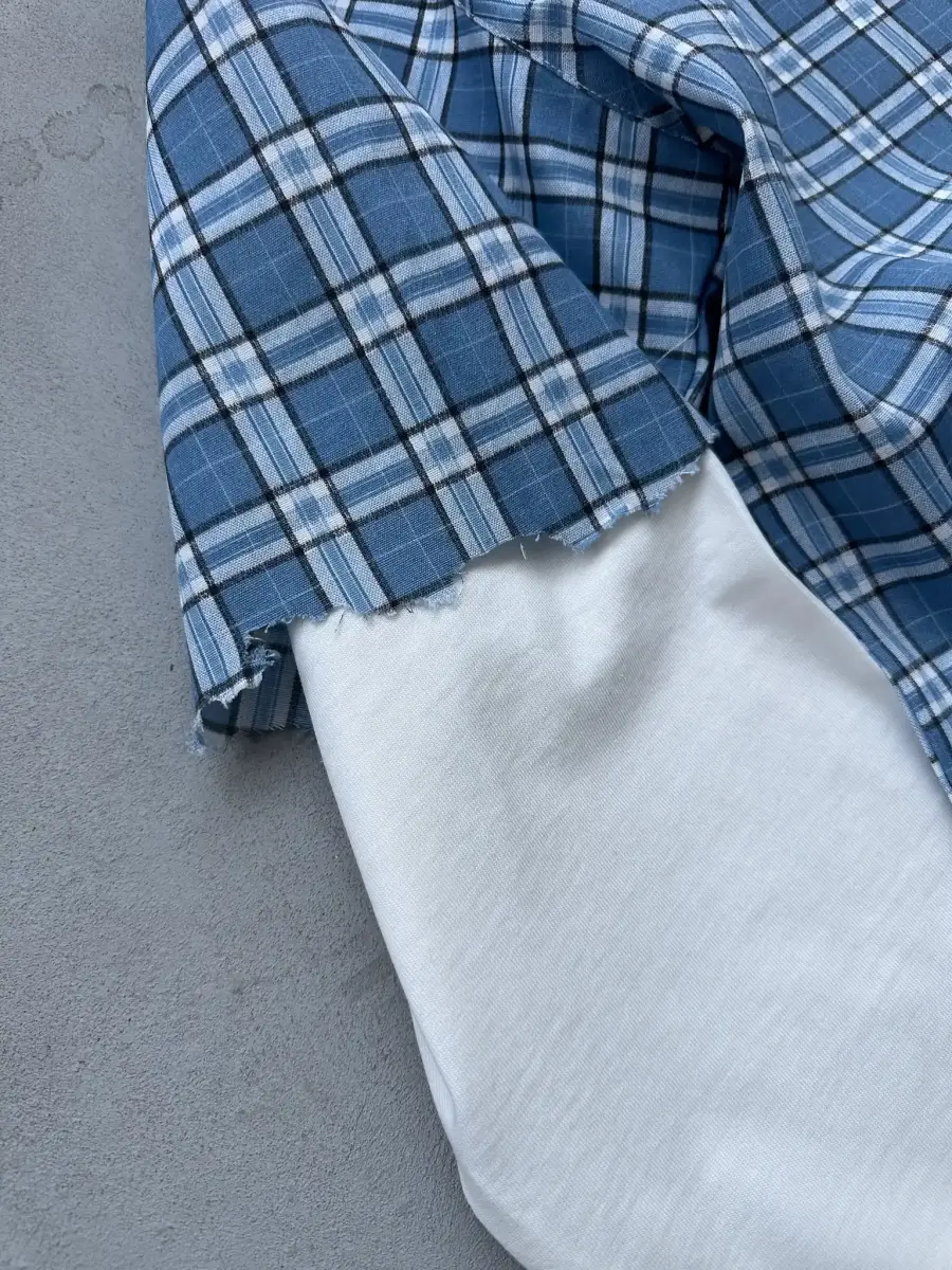 Trust The Journey Mavi Ekoseli Layered Gömlek - 8