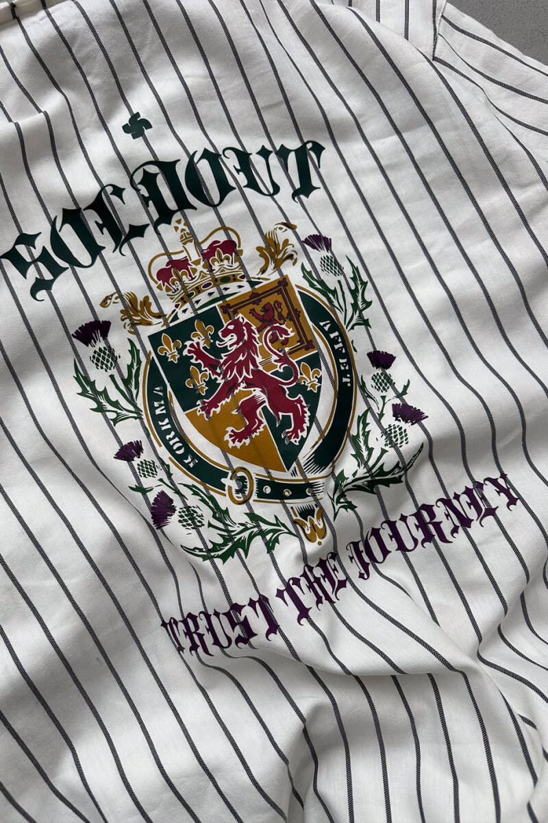 Trust The Journey Siyah Çizgili Oversize Gömlek - 3