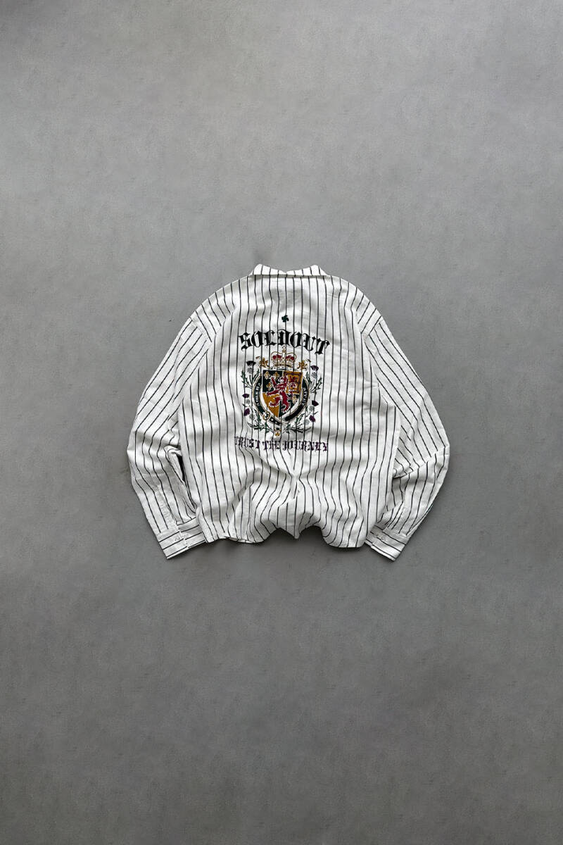 Trust The Journey Siyah Çizgili Oversize Gömlek - SOLDOUT