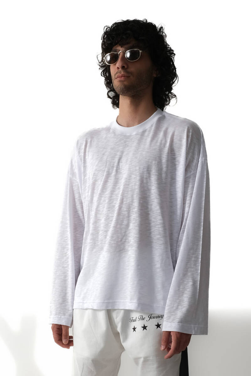 Viskon Beyaz Oversize Essential Long Sleeve - 1