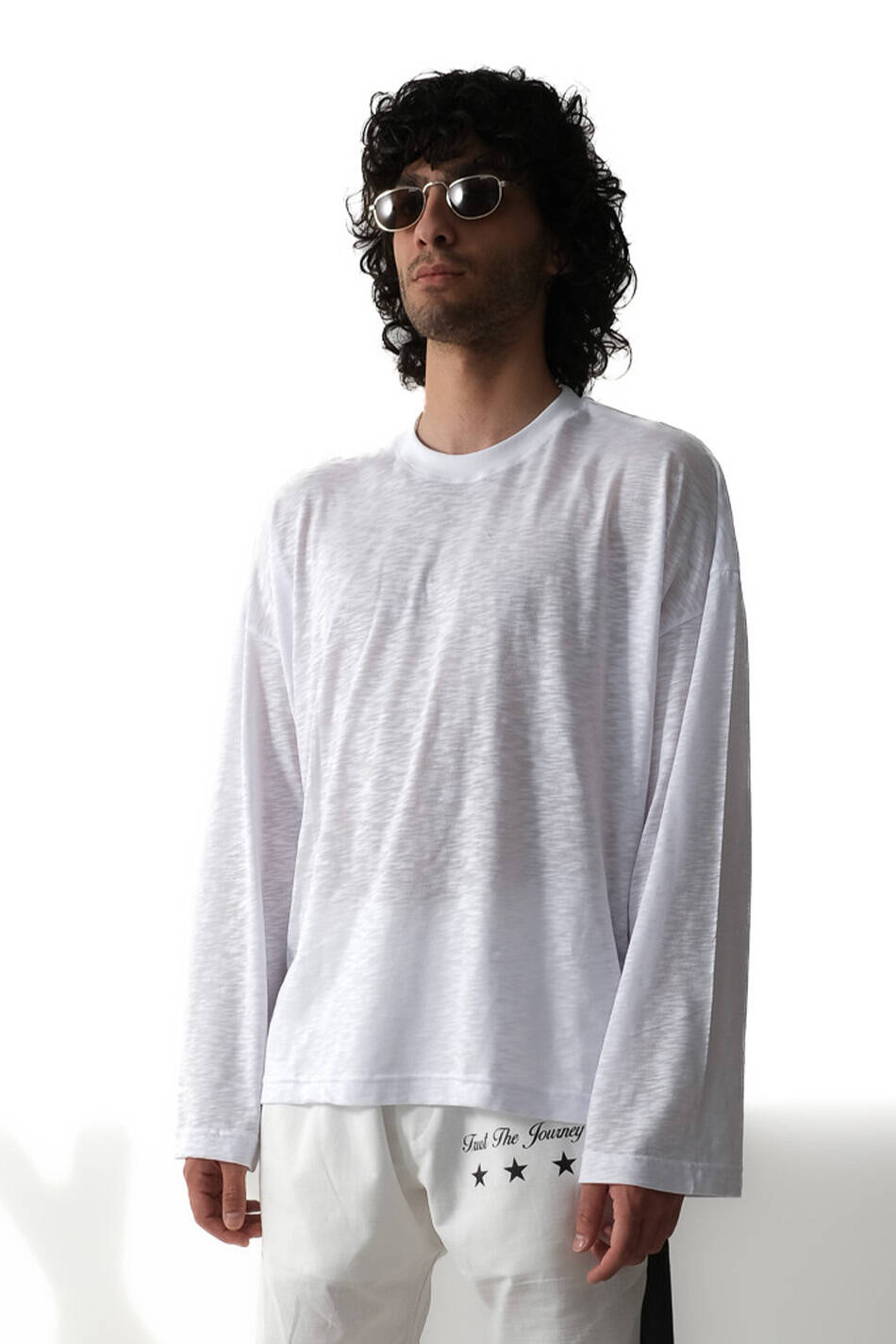 Viskon Beyaz Oversize Essential Long Sleeve - SOLDOUT