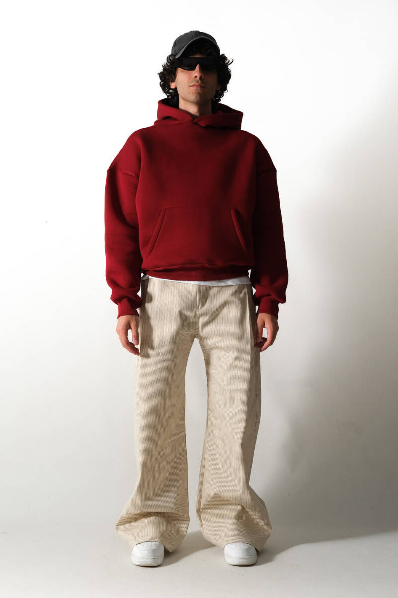 Vişne Çürüğü Oversize Boxy Fit Hoodie - 2