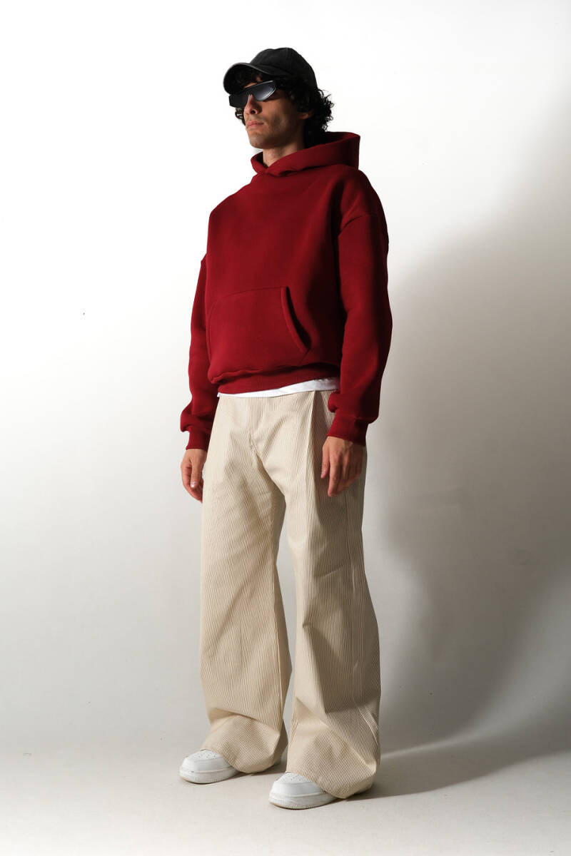 Vişne Çürüğü Oversize Boxy Fit Hoodie - 3