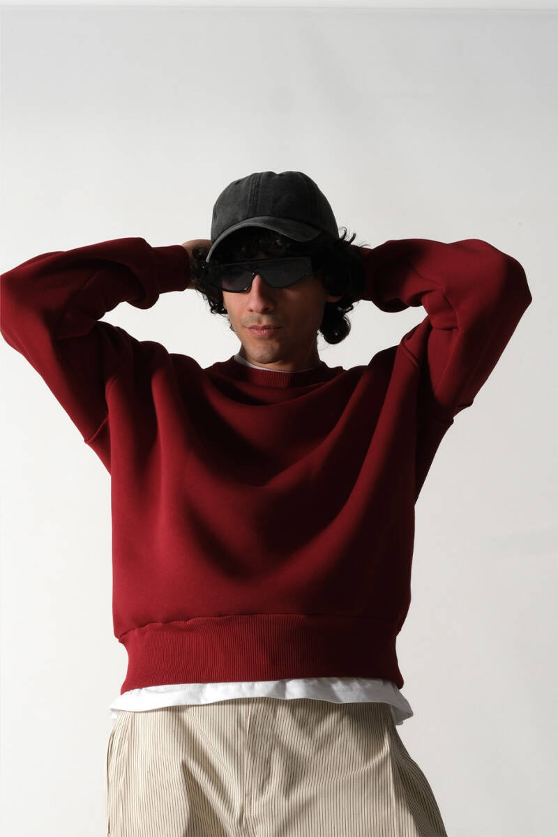 Vişne Çürüğü Oversize Boxy Fit Sweatshirt - 1