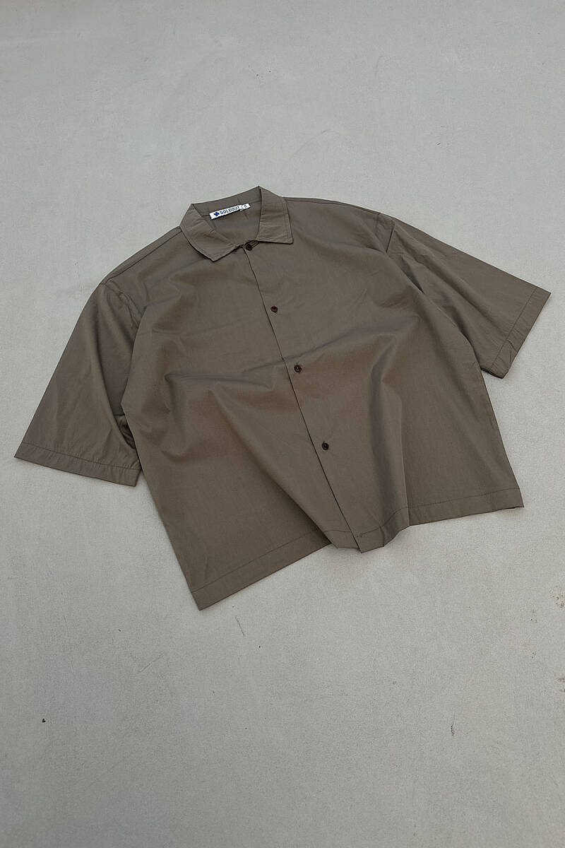 Vizon Yarım Kol Oversize Gömlek - 3