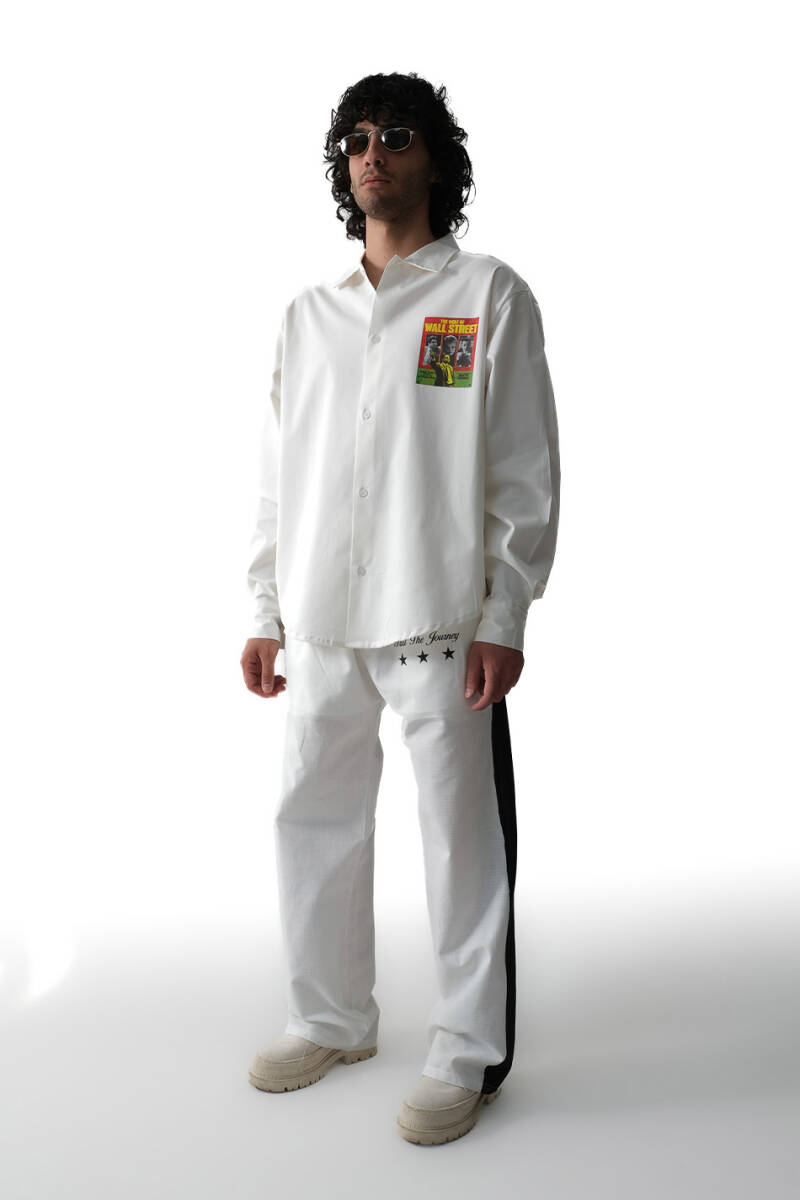 Wall Street Ekru Essential Oversize Gömlek - 4