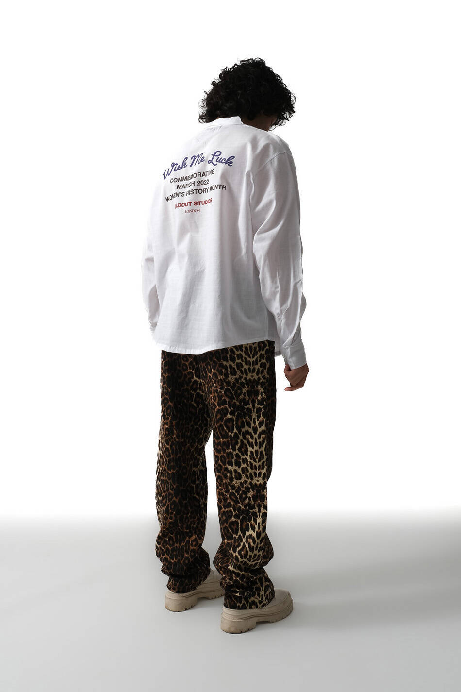 Wish Me Luck Beyaz Oversize %100 Pamuk İnce Gömlek - 2