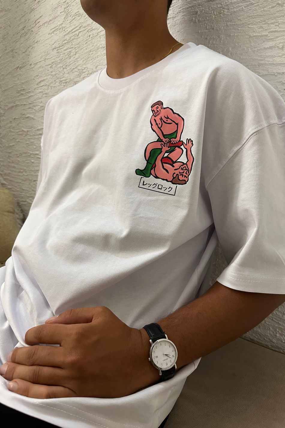 Wrestling Baskılı Oversize Tişört - 2