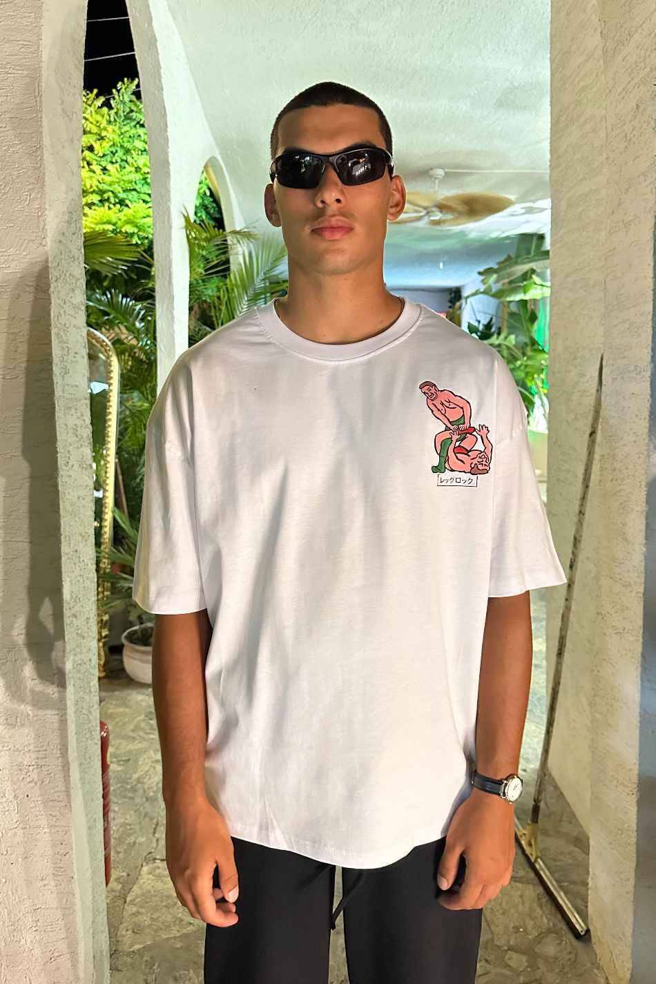 Wrestling Baskılı Oversize Tişört - 1