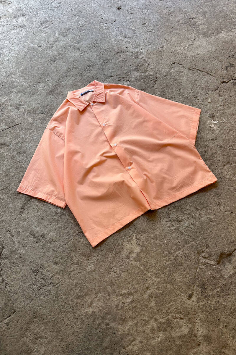 Yavruağzı Yarım Kol Oversize Gömlek - 5