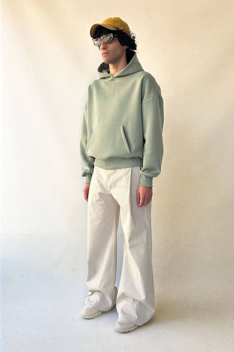 Yeşil Oversize Boxy Fit Hoodie - 2