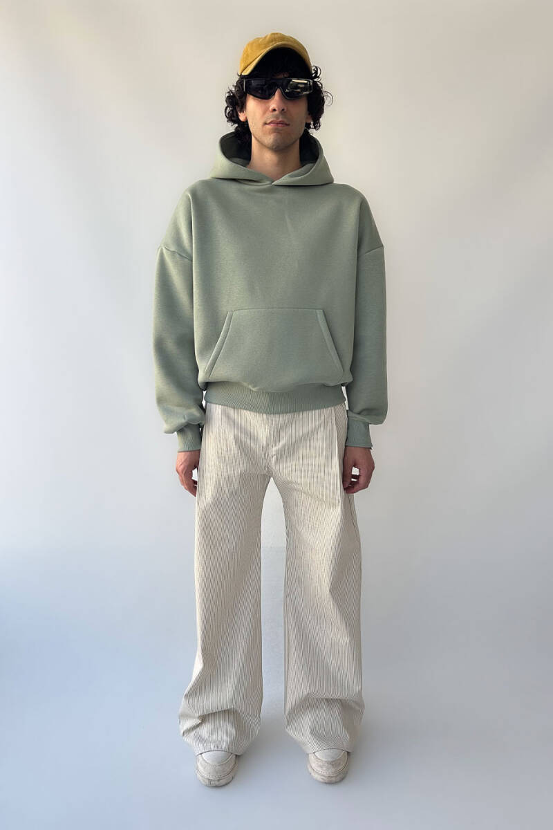 Yeşil Oversize Boxy Fit Hoodie - 3