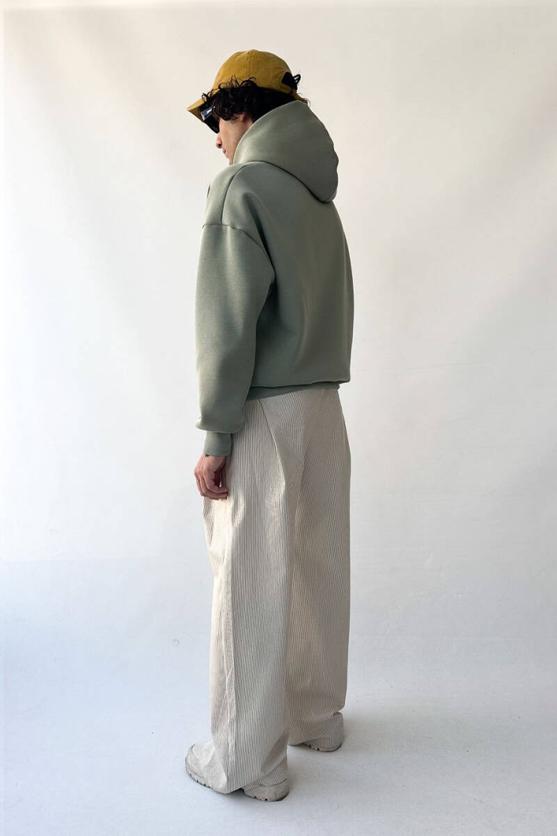 Yeşil Oversize Boxy Fit Hoodie - 7