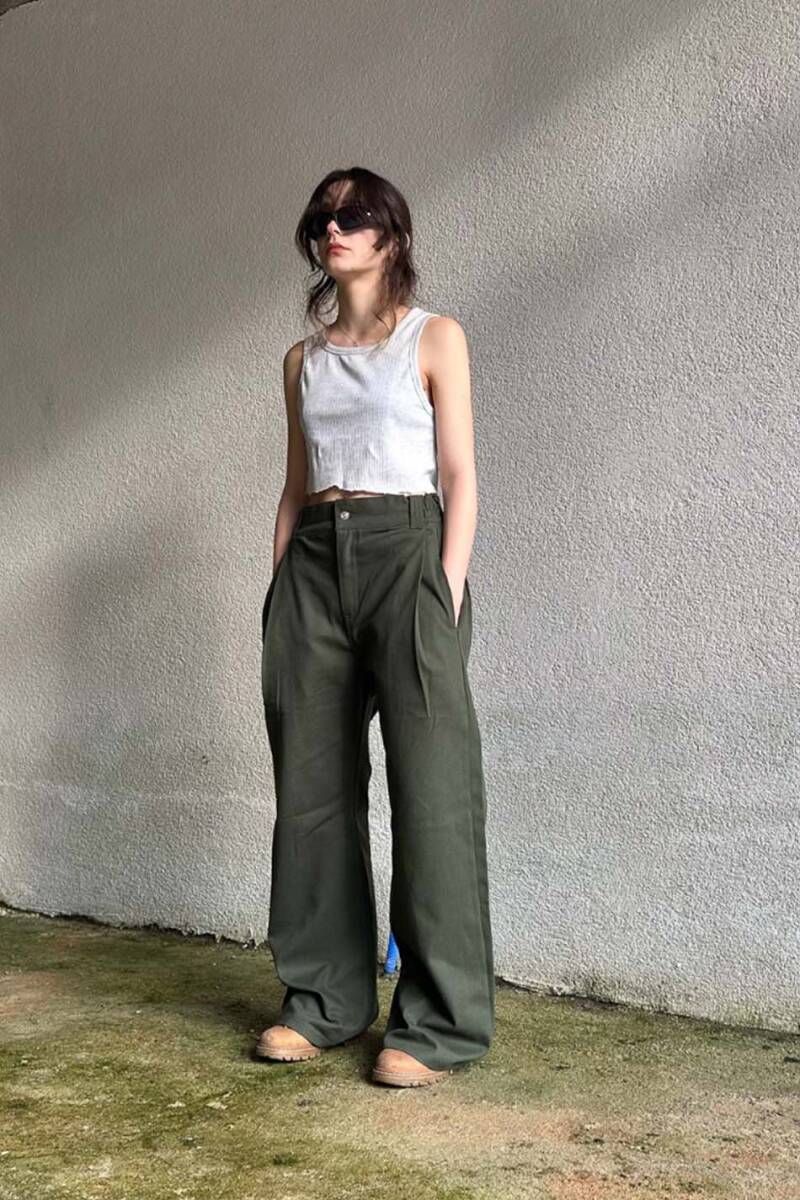 Yeşil Fenna V1 Gabardin Pantolon - 8