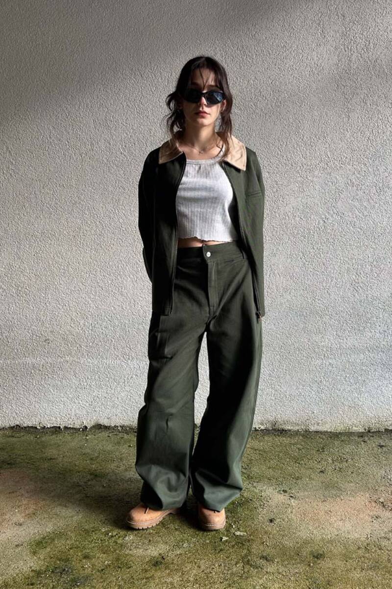 Yeşil Fenna V1 Gabardin Pantolon - 7