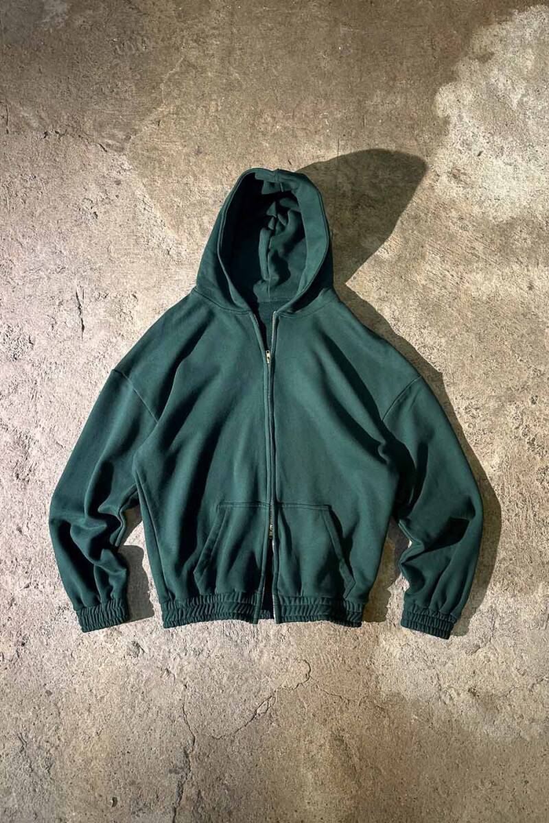 Yeşil Heavyweight Oversize Boxy Fit Zip Hoodie - SOLDOUT