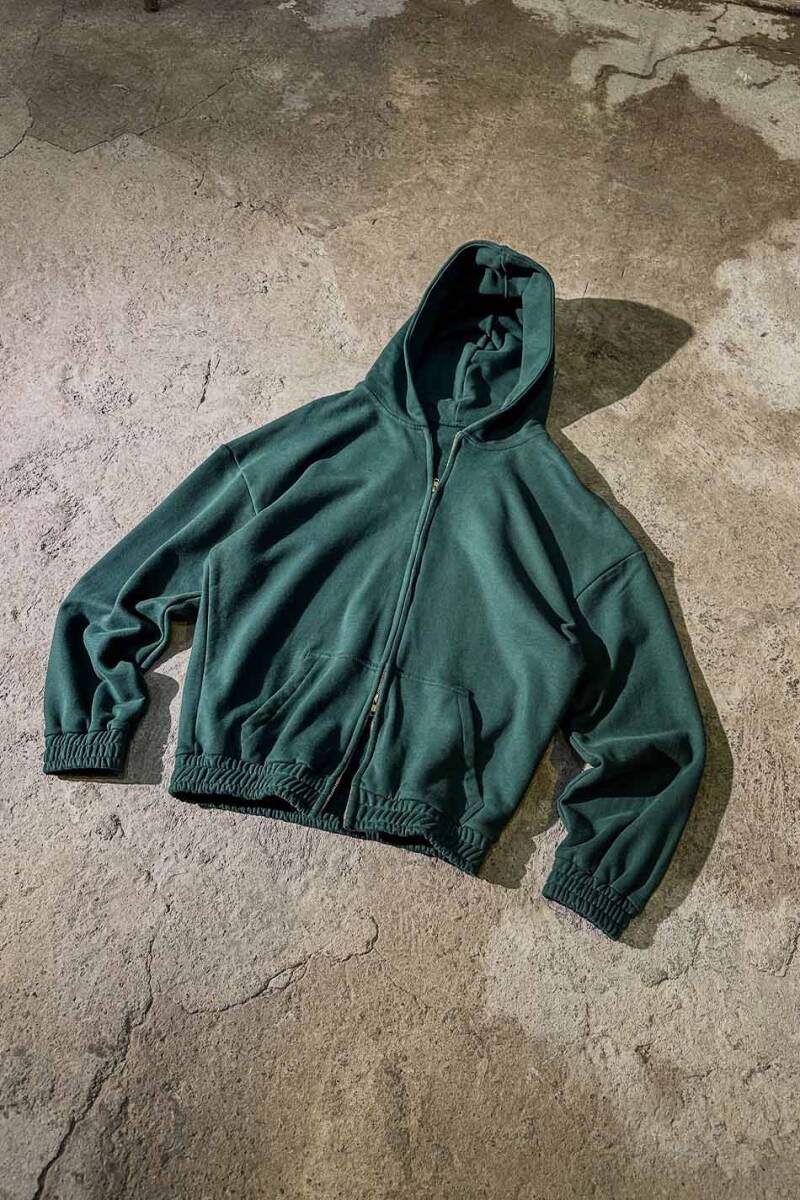 Yeşil Heavyweight (450GSM) Oversize Boxy Fit Zip Hoodie - 2