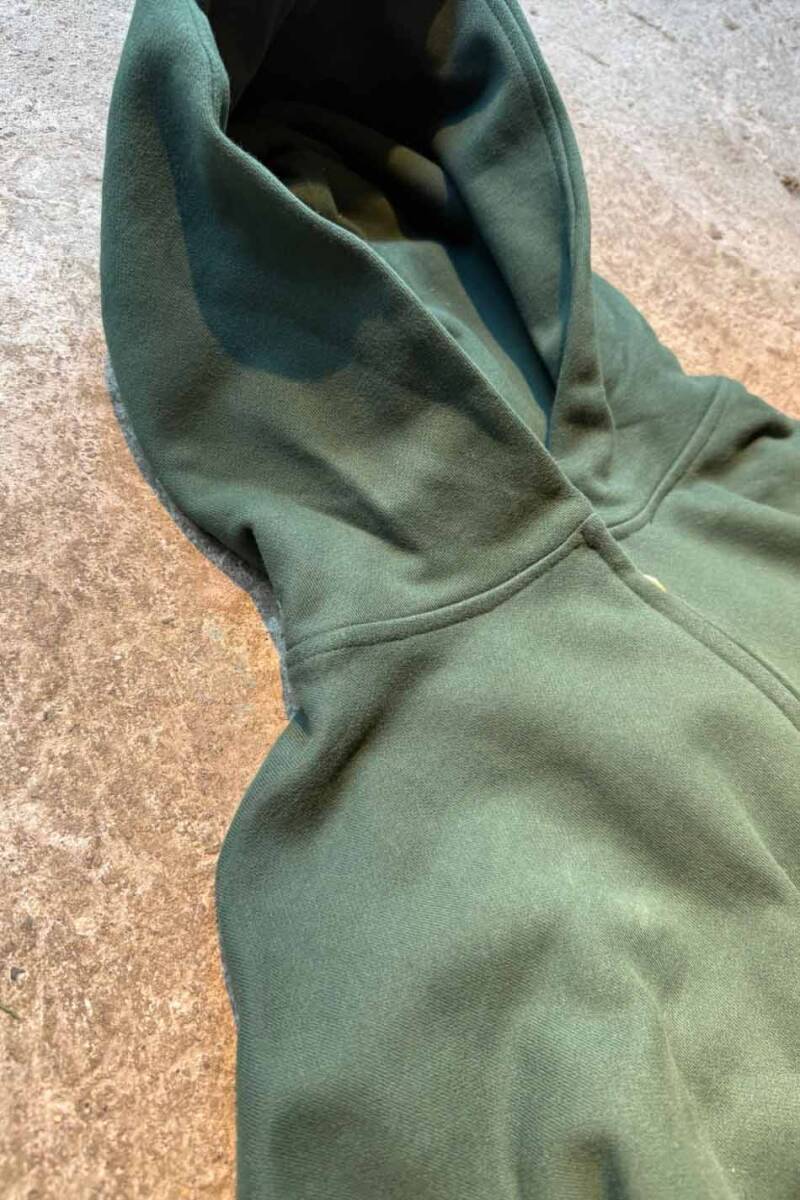 Yeşil Heavyweight (450GSM) Oversize Boxy Fit Zip Hoodie - 3