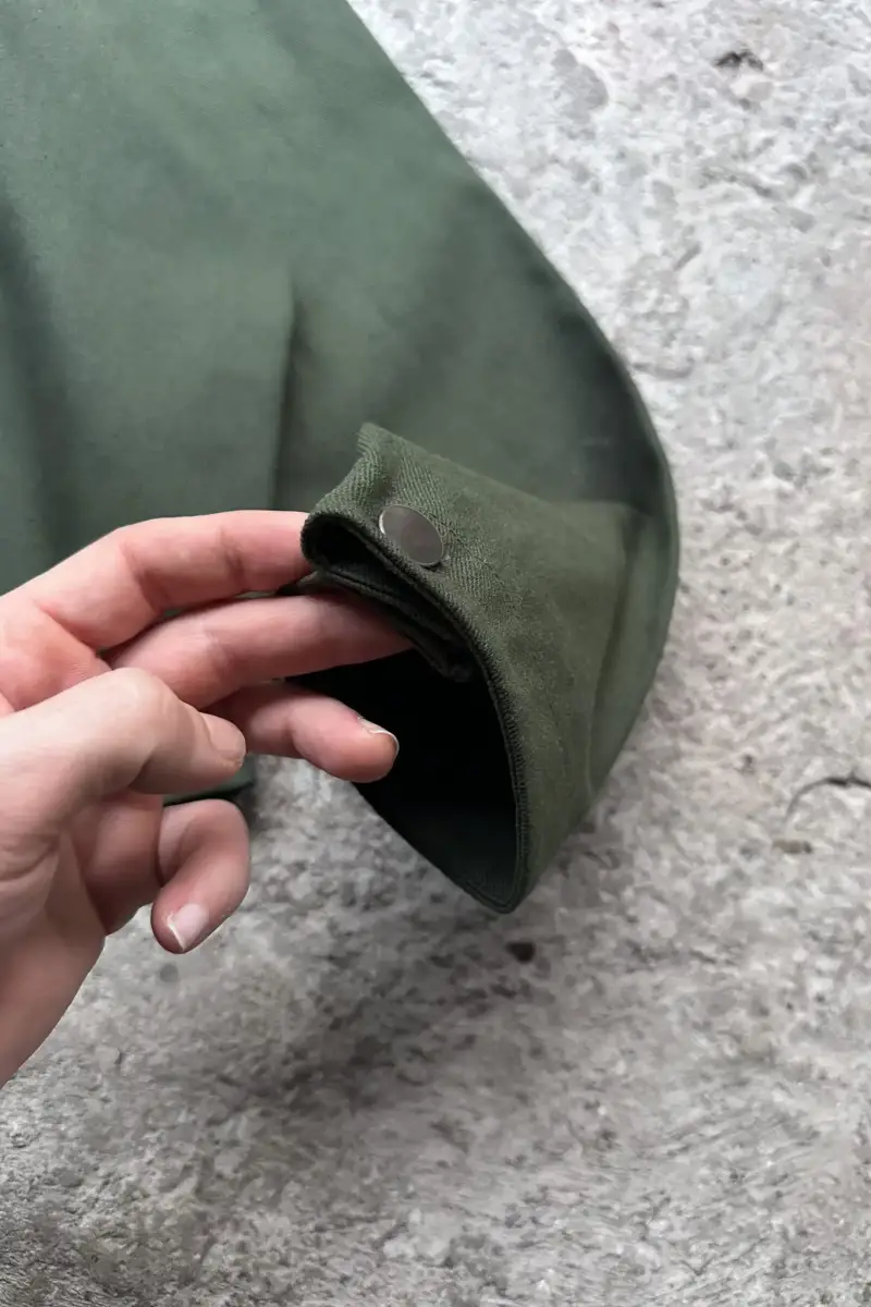 Yeşil Oversize Gabardin Gömlek - 3