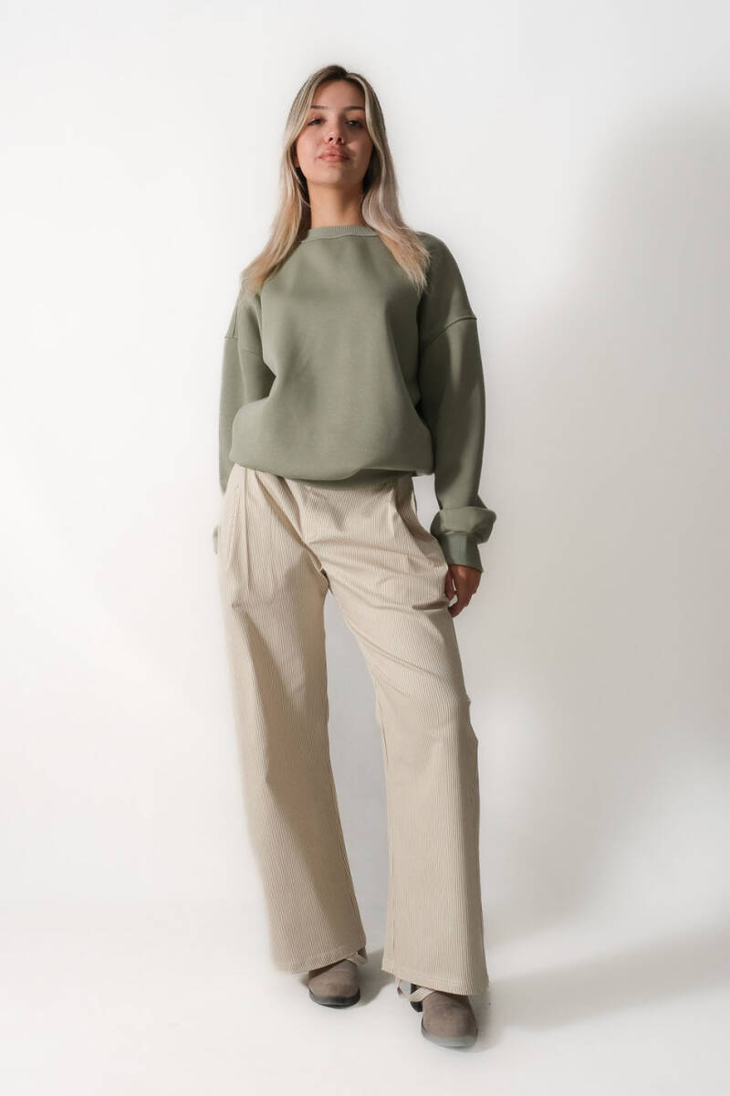 Yeşil Oversize Boxy Fit Sweatshirt - 8