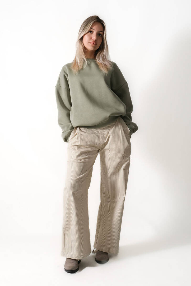 Yeşil Oversize Boxy Fit Sweatshirt - 4