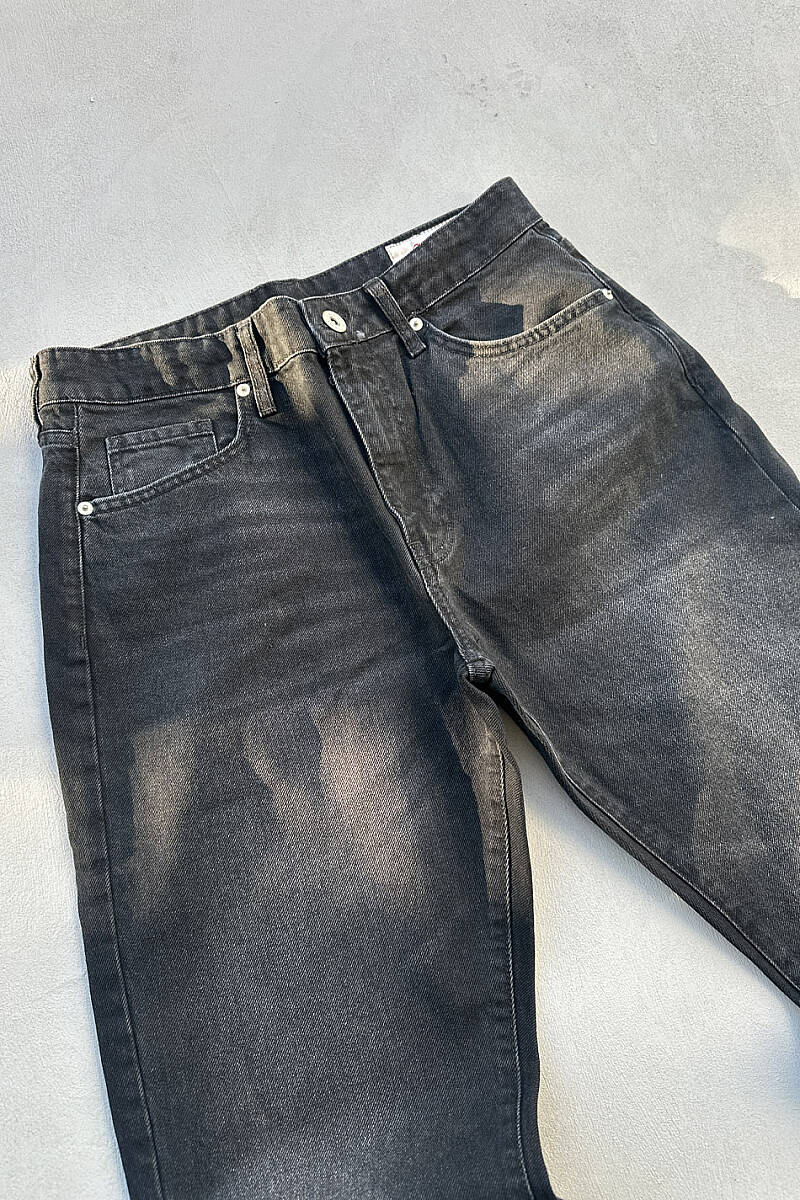 Yıkamalı Siyah Regular Fit Jean - SOLDOUT (1)