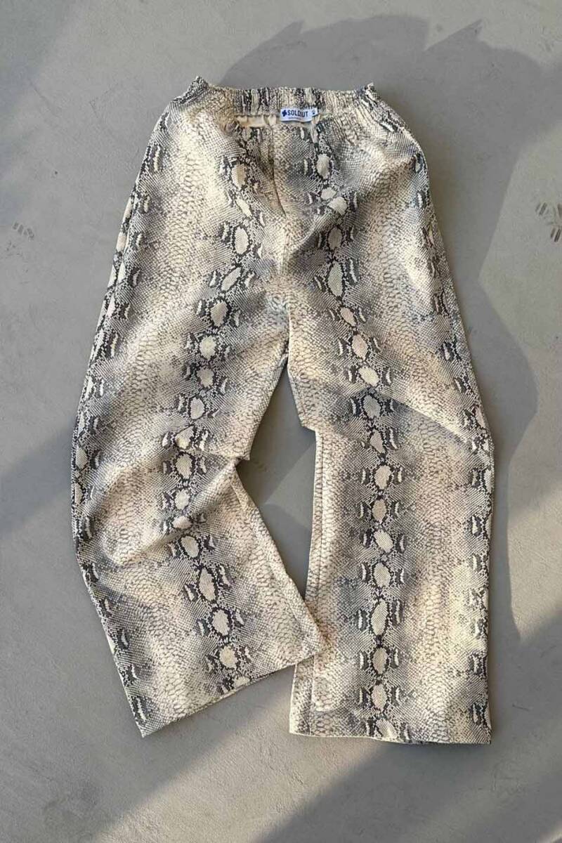 Yılan Derisi Desenli Essential Baggy Pantolon - 1