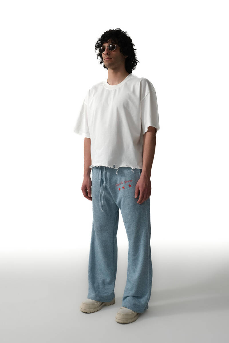 Yırtık Detaylı Beyaz Boxy Fit Crop Tişört - 5