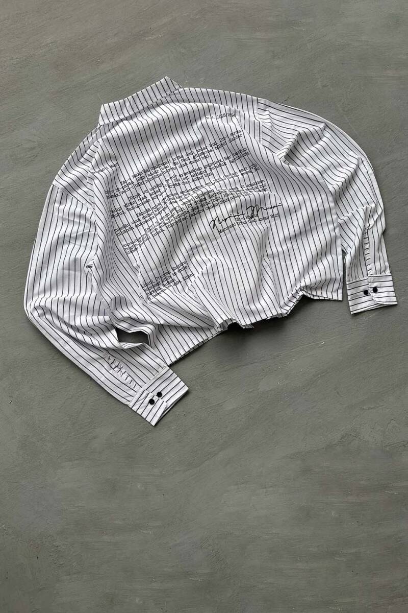 Zat-ı Hak'ta Siyah Çizgili Oversize Gömlek - 4