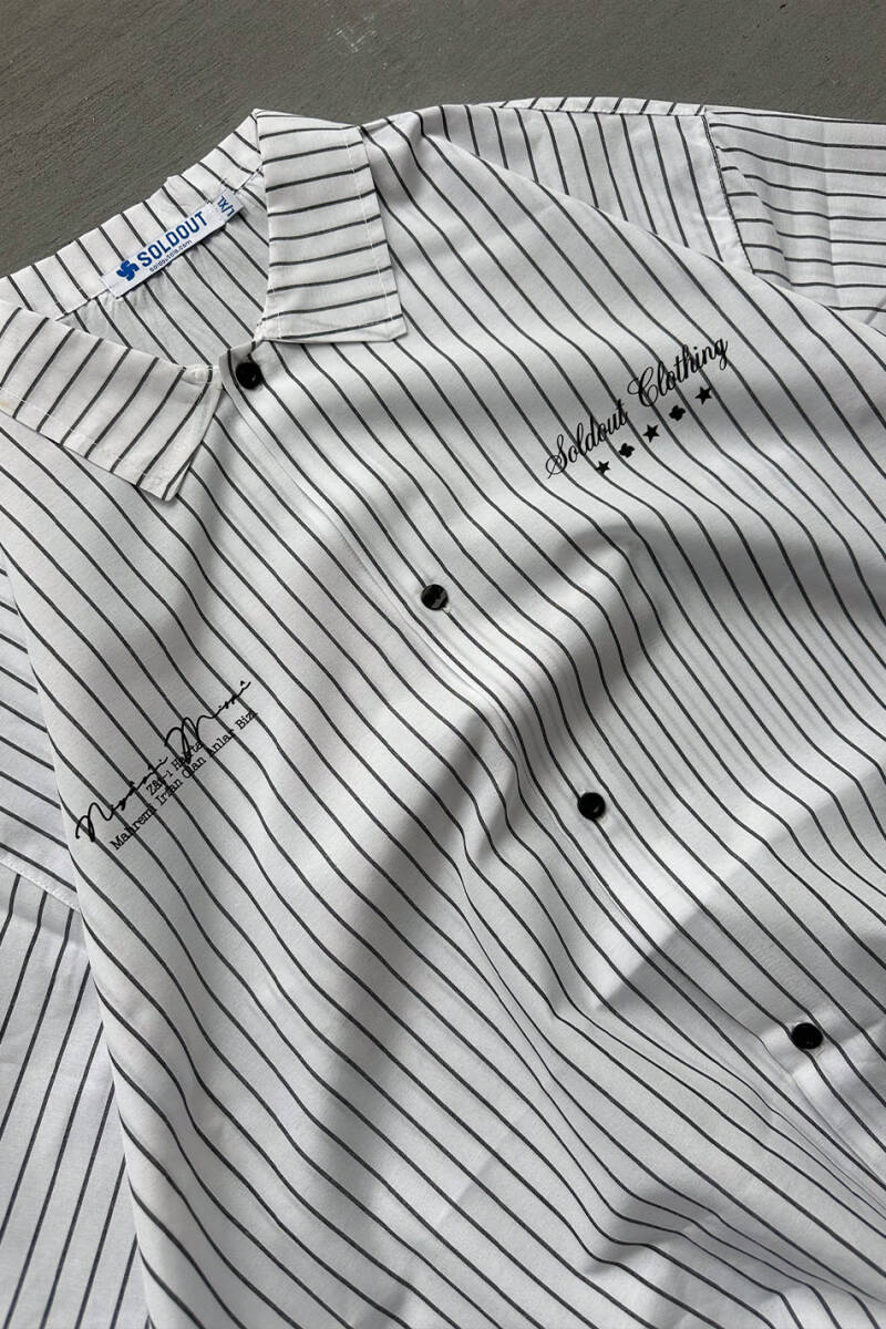 Zat-ı Hak'ta Siyah Çizgili Oversize Gömlek - 3